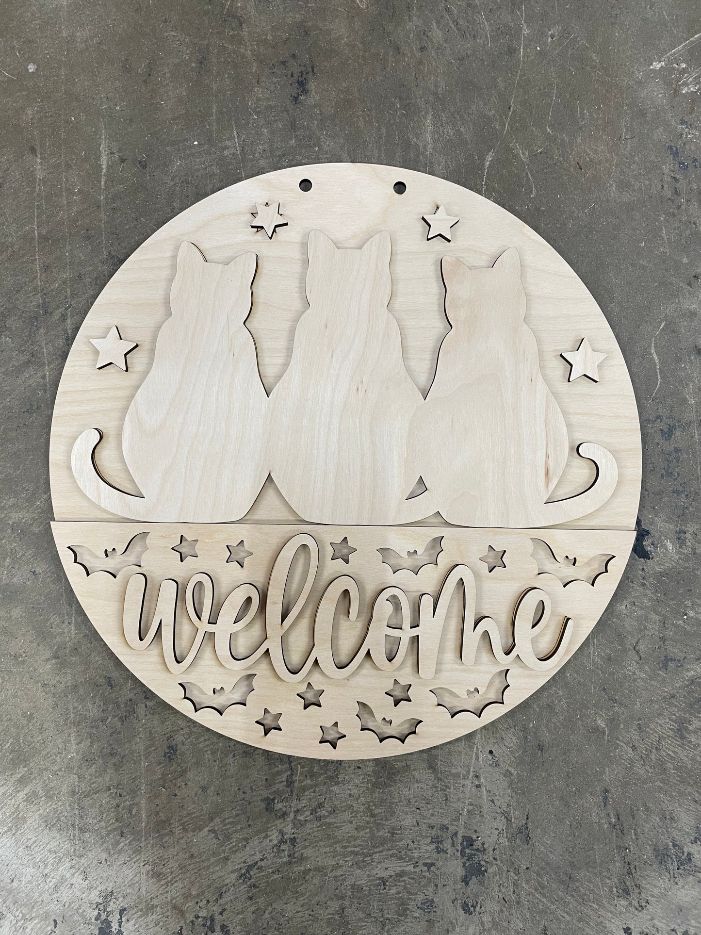 Welcome Halloween Cats Sign Kit