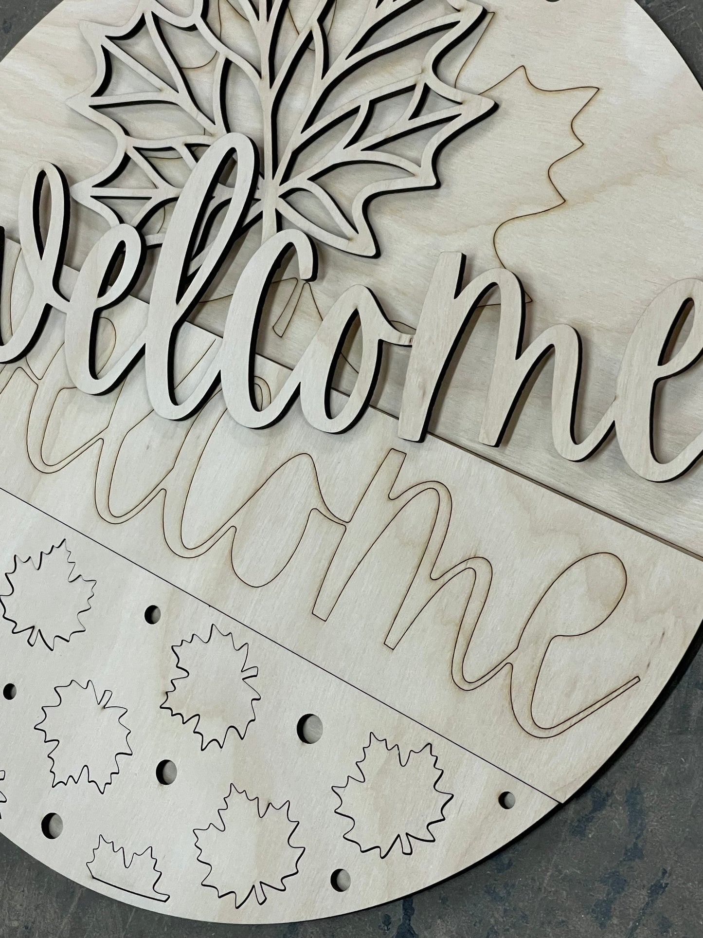 Close up of wooden sign kit