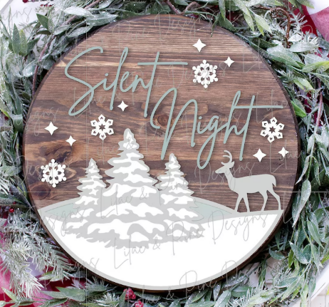 Silent Night 18" door sign
