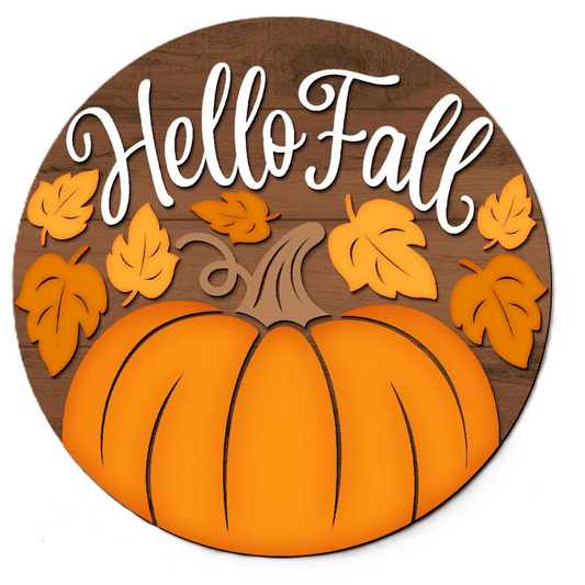 Hello Fall 18" door sign