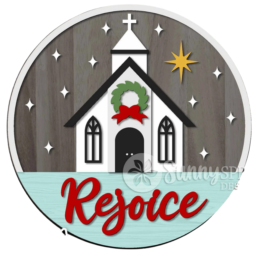 Rejoice 18" door sign