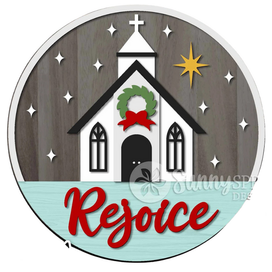 Rejoice 18" door sign