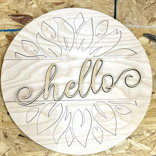Sunflower Hello Sign Kit