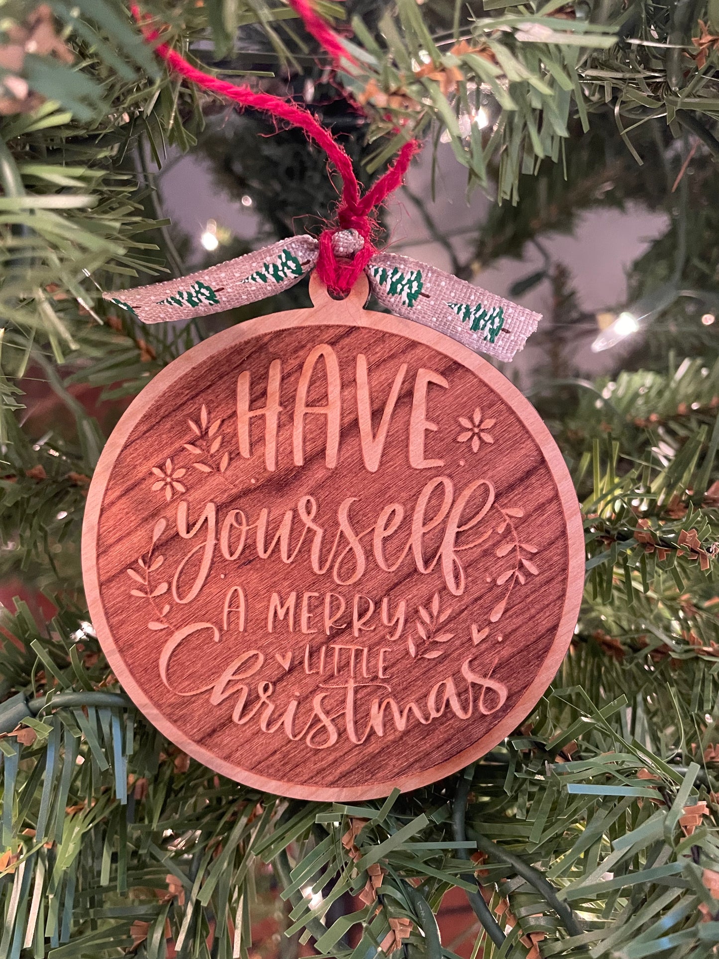 Cherrywood Natural Ornament Set
