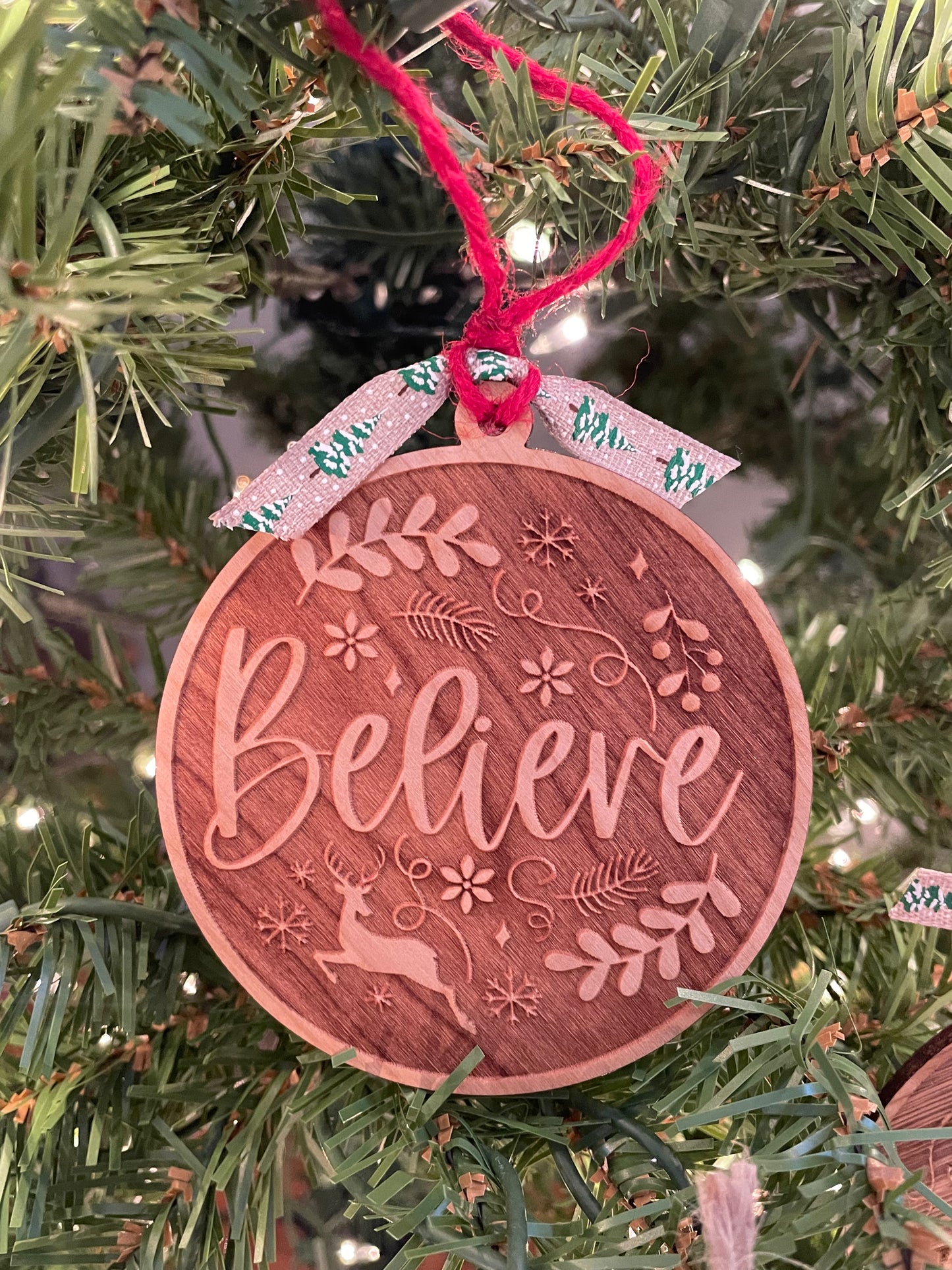 Cherrywood Natural Ornament Set