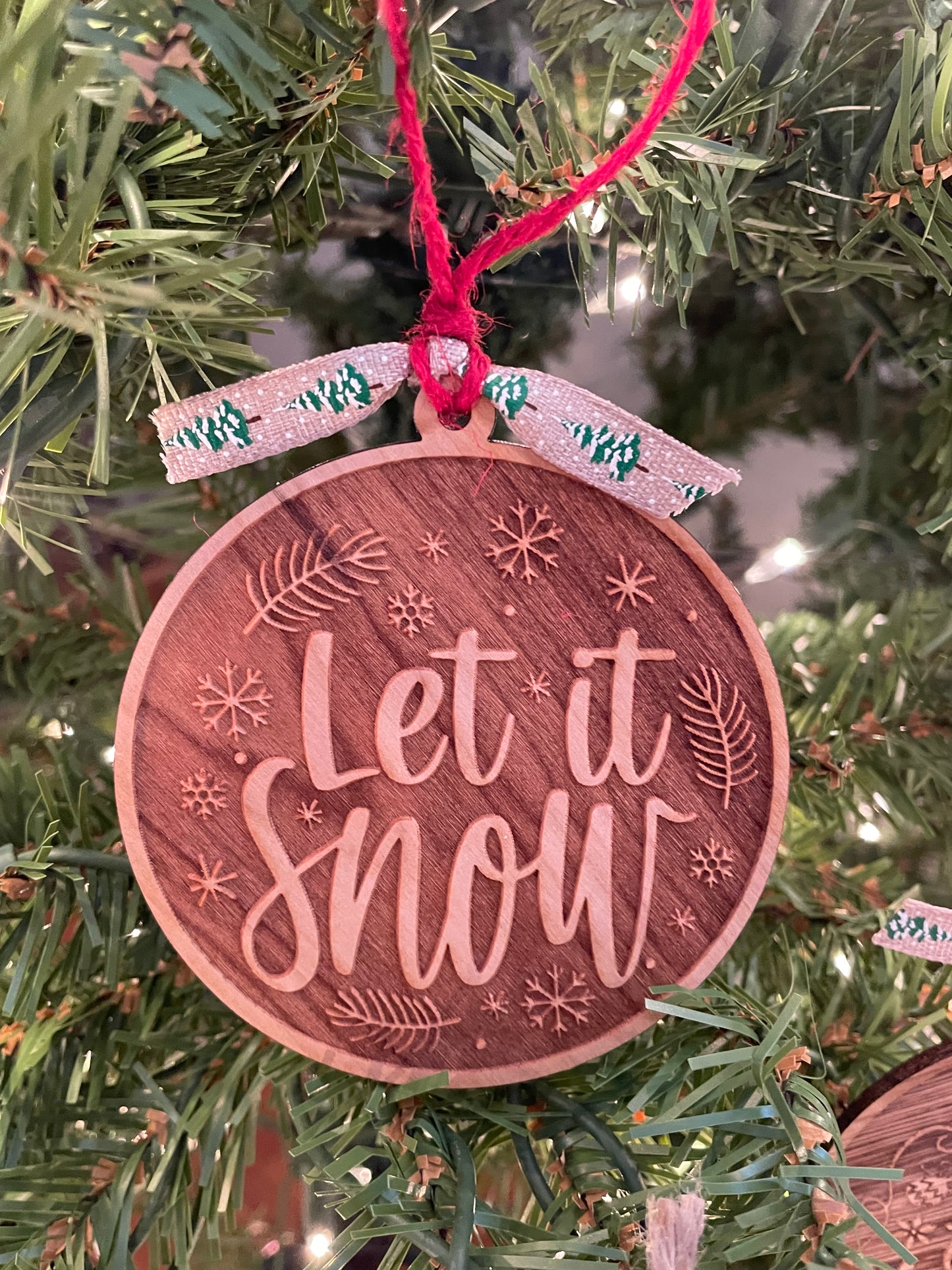 Cherrywood Natural Ornament Set