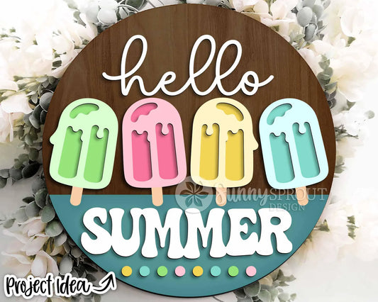 Hello Summer Popsicles Sign Kit