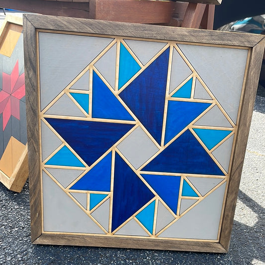 Barn Quilt- Double Aster 15”x15”